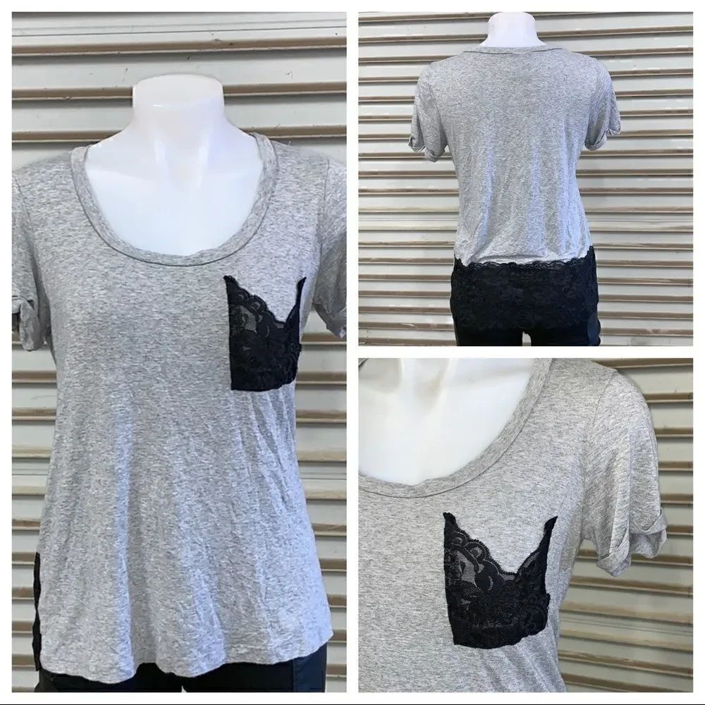 🛍️H.i.p. Grey with black lace top size medium